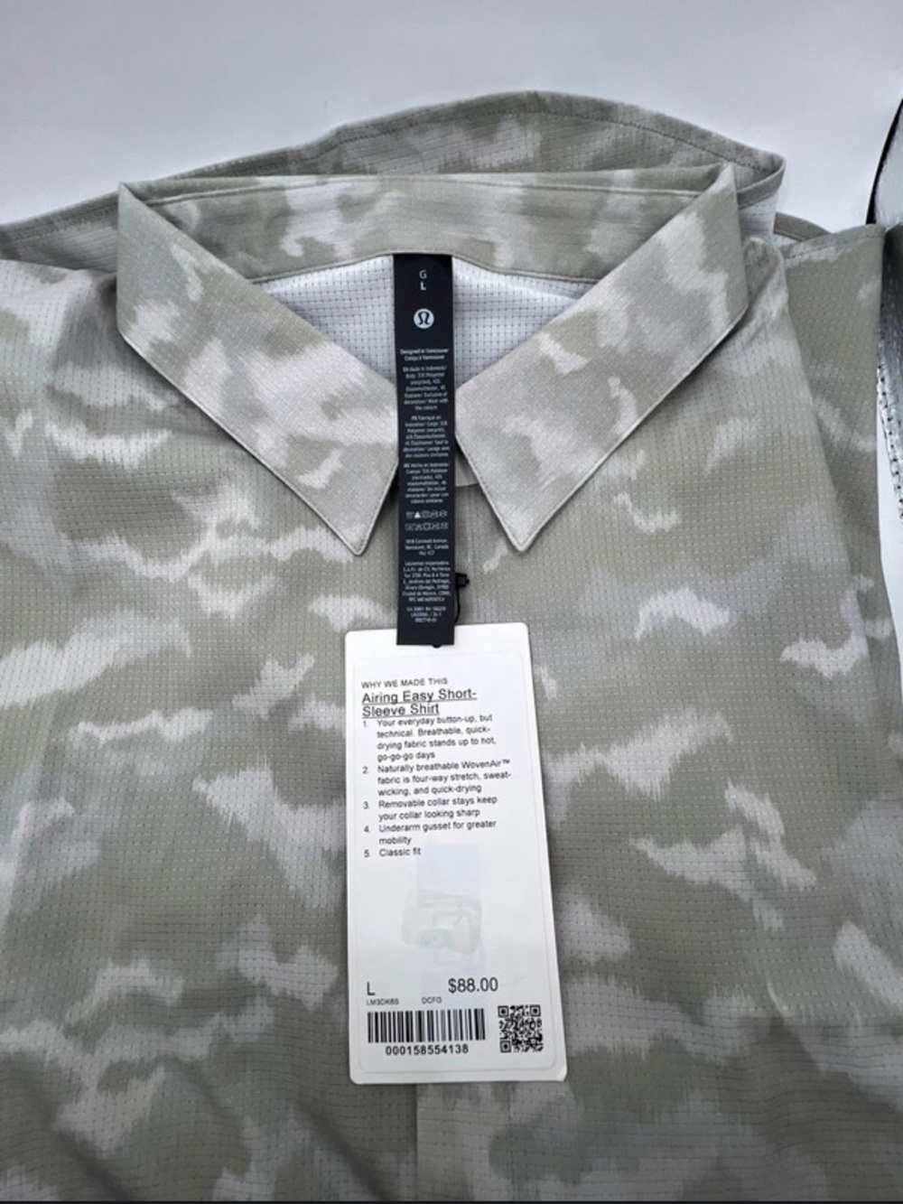lululemon athletica Men's Short Sleeve Polo - Light Gray Camo